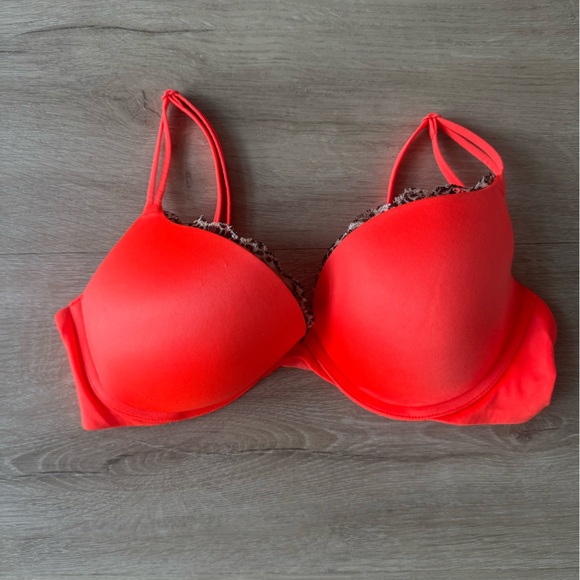Victoria's Secret Very Sexy Push Up Scalloped Lace cheetah print Bra 36C - Picture 1 of 5